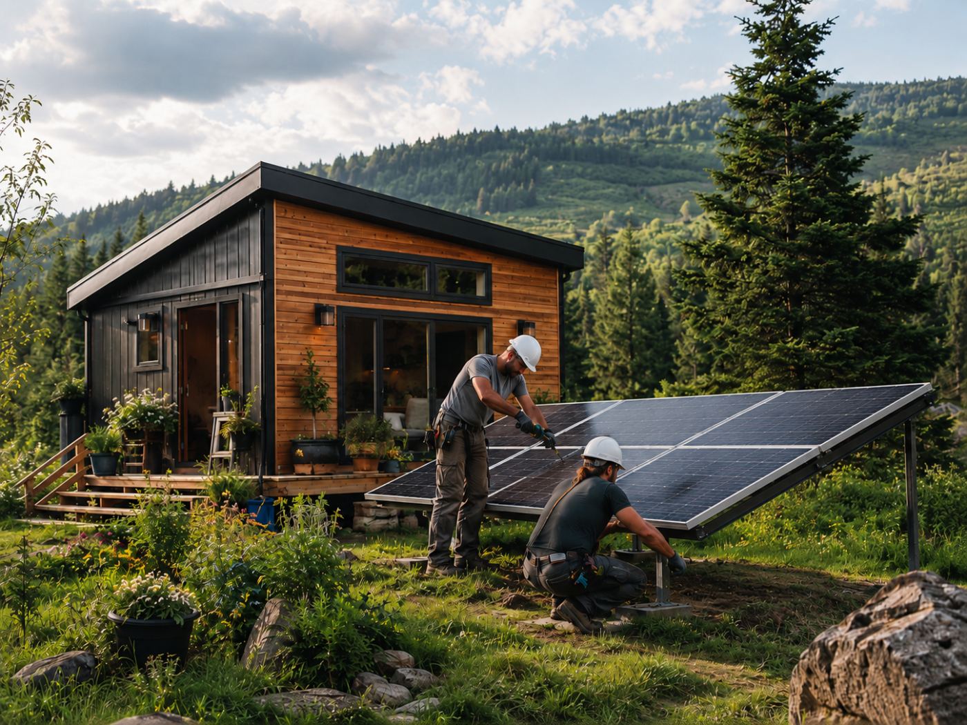 Instalace solárních panelů u dřevostavby